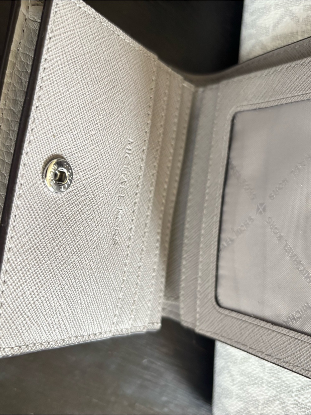 Michael Kors Logo Dome Satchel in Light Gray and Silver - Picture 7 of 9